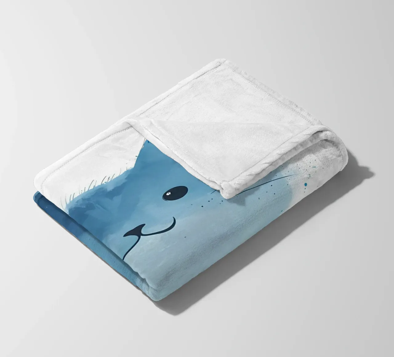 Blauer Farbton Kätzchen Fleecedecke von Manh beo