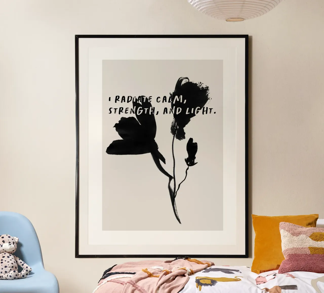 Golden Mantras No 16 poster con telaio in legno da treechild