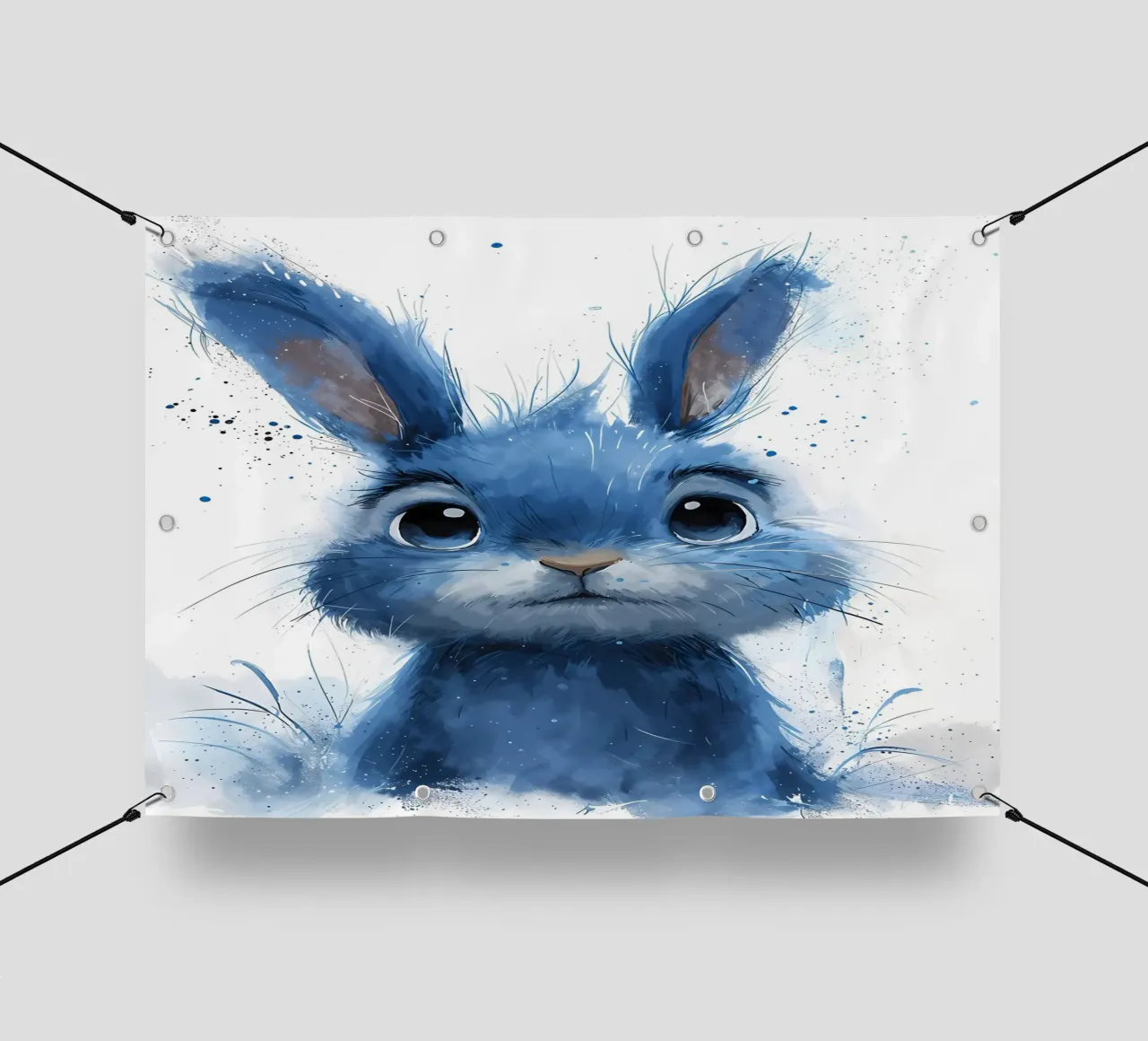 Blue Splatter Bunny pvc cover by Manh beo