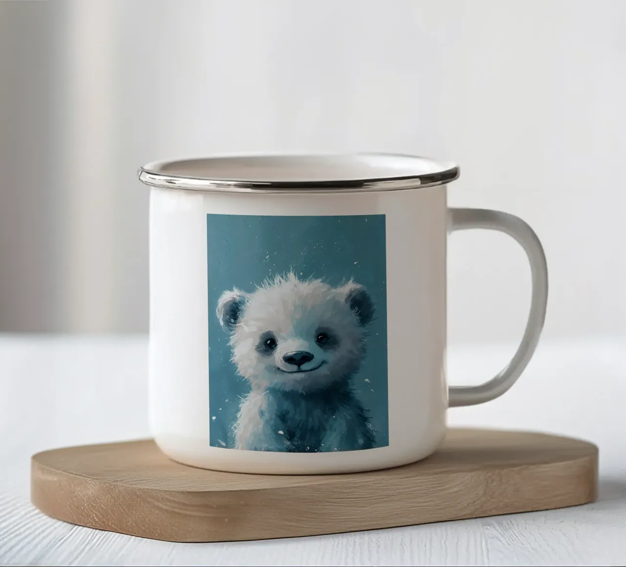 Orso azzurro delle meraviglie tazza in smalto da Manh beo