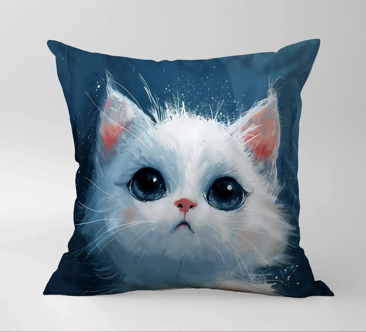 Gattino dagli occhi blu_ Serenity in Fluff cuscino da Manh beo