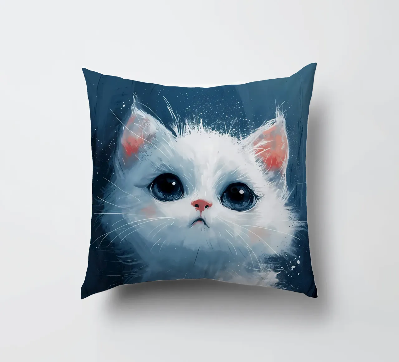 Gattino dagli occhi blu_ Serenity in Fluff cuscino da Manh beo