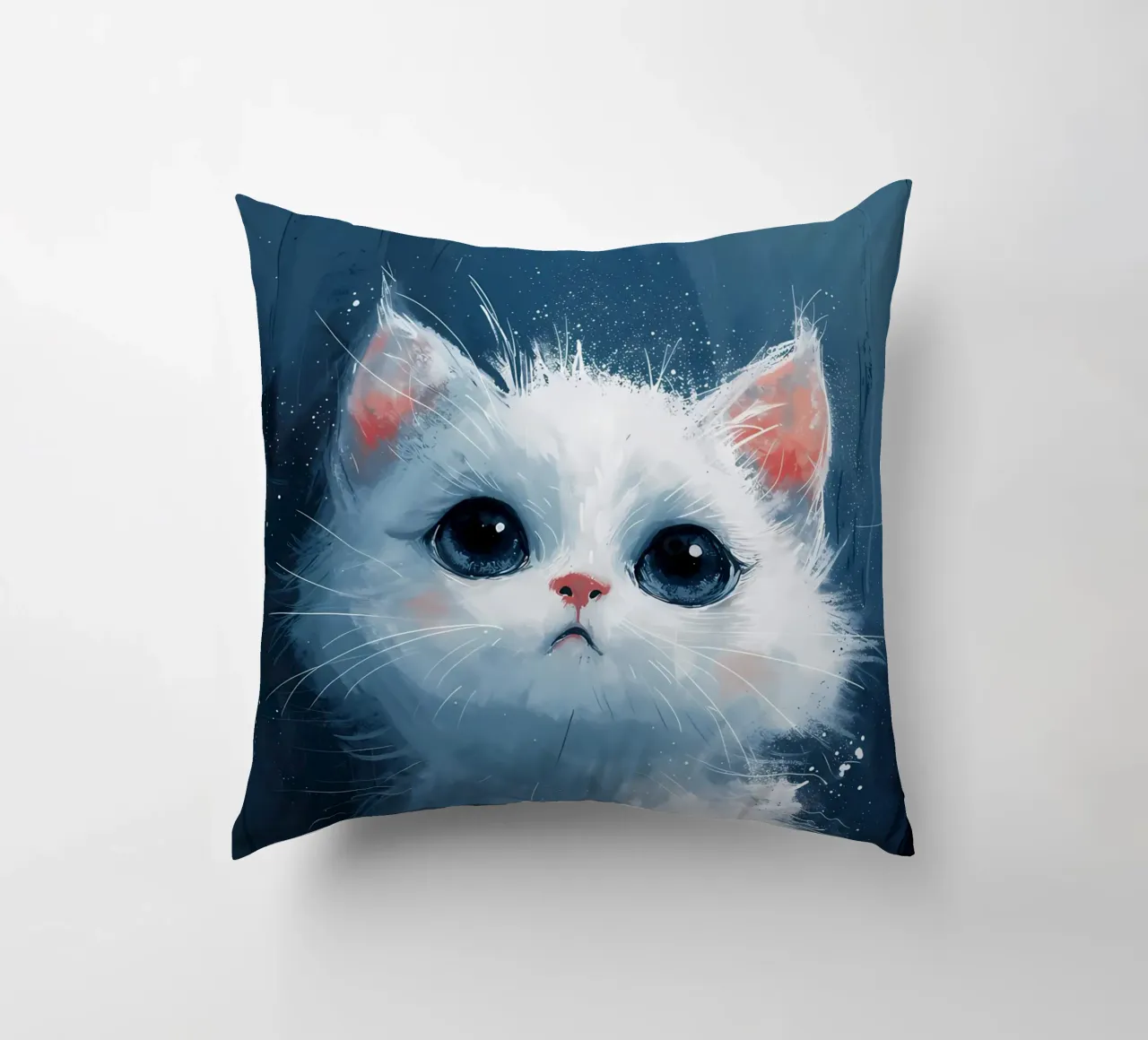 Gattino dagli occhi blu_ Serenity in Fluff cuscino da Manh beo