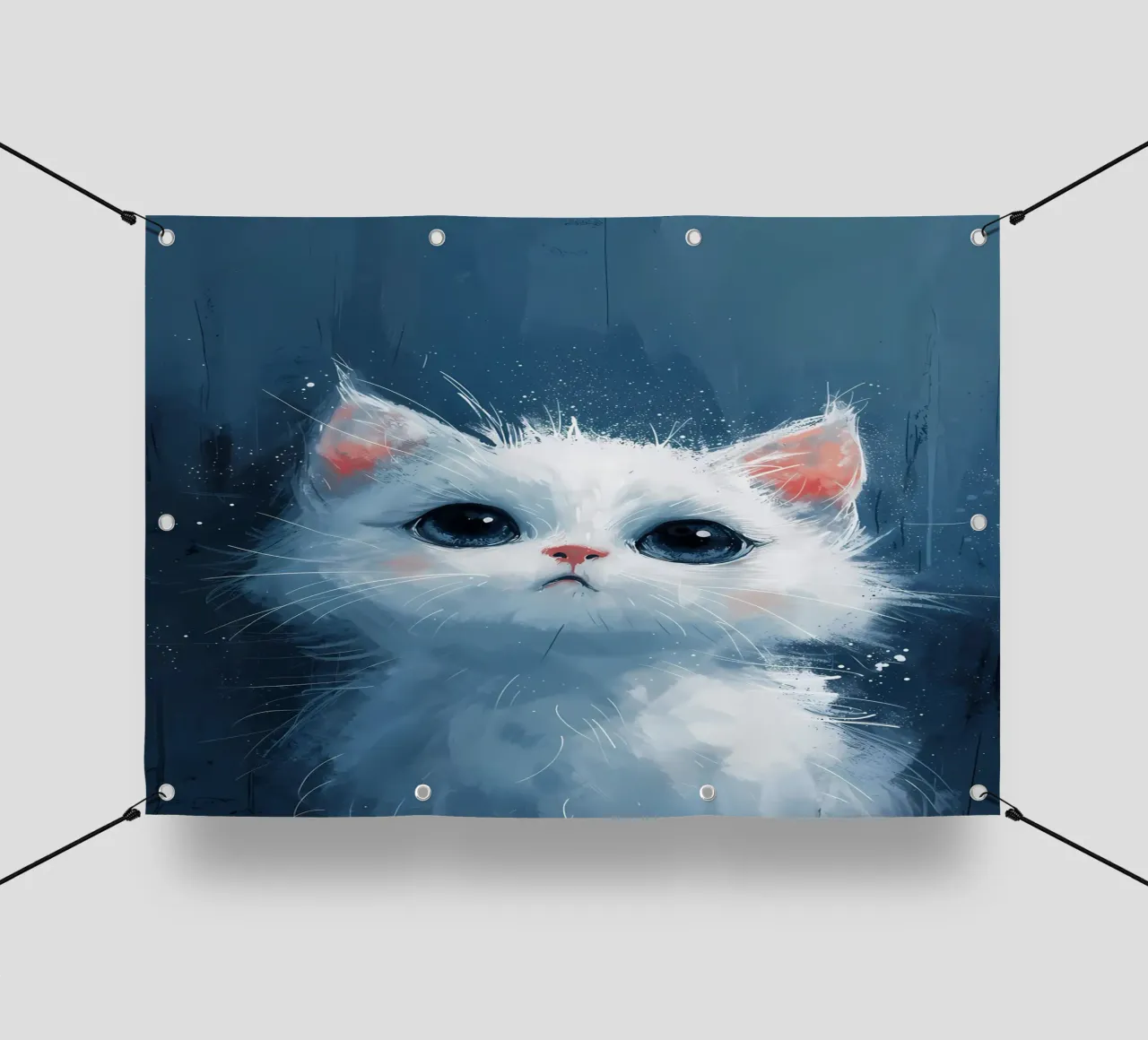 Gattino dagli occhi blu_ Serenity in Fluff telo in pvc da Manh beo
