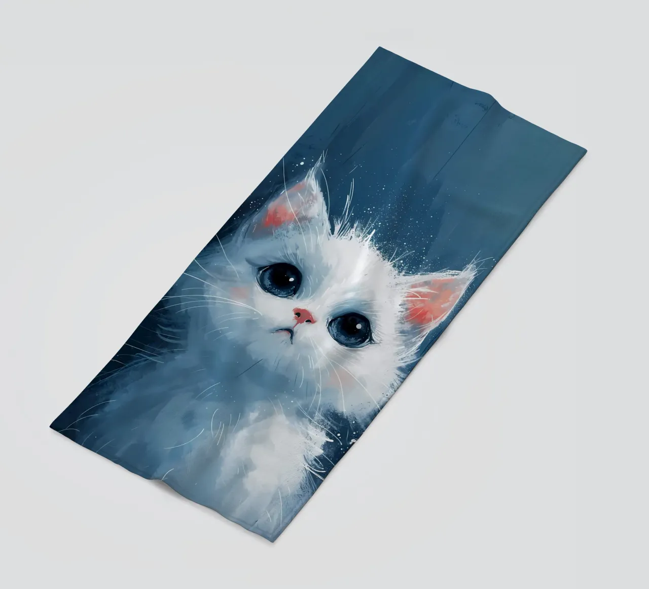 Gattino dagli occhi blu_ Serenity in Fluff telo mare da Manh beo