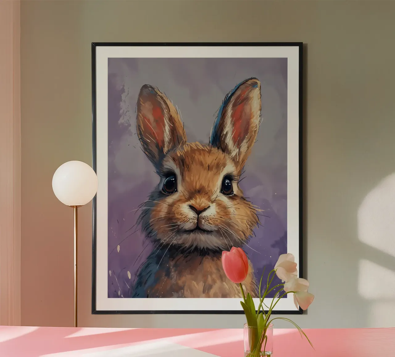 Fascino coniglietto poster con telaio in alluminio da Manh beo