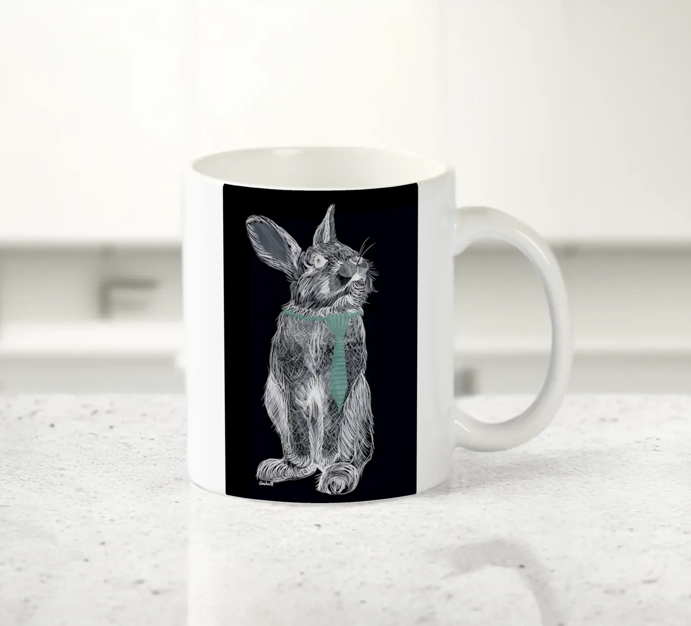 Fancy Rabbit ceramic mug by Amalia Restrepo