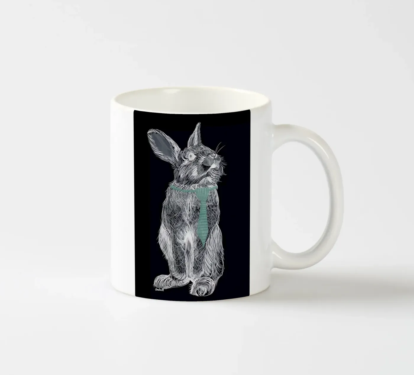 Fancy Rabbit ceramic mug by Amalia Restrepo