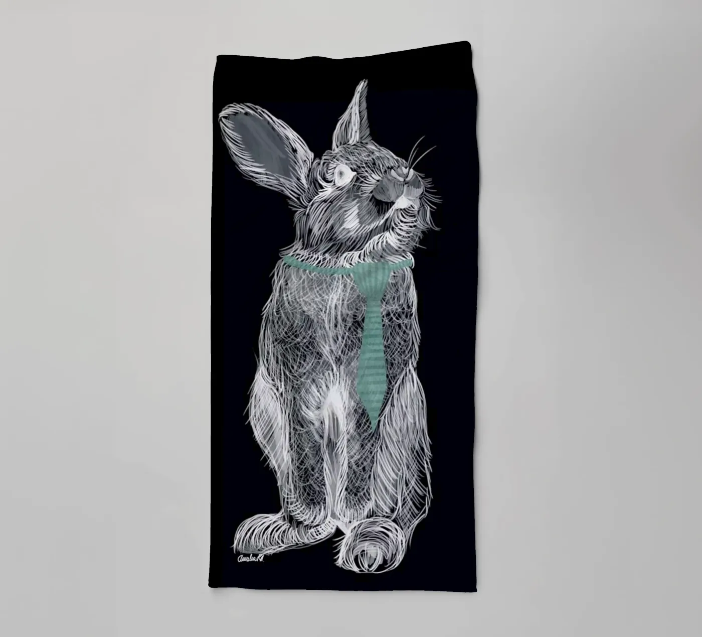 Fancy Rabbit towel by Amalia Restrepo