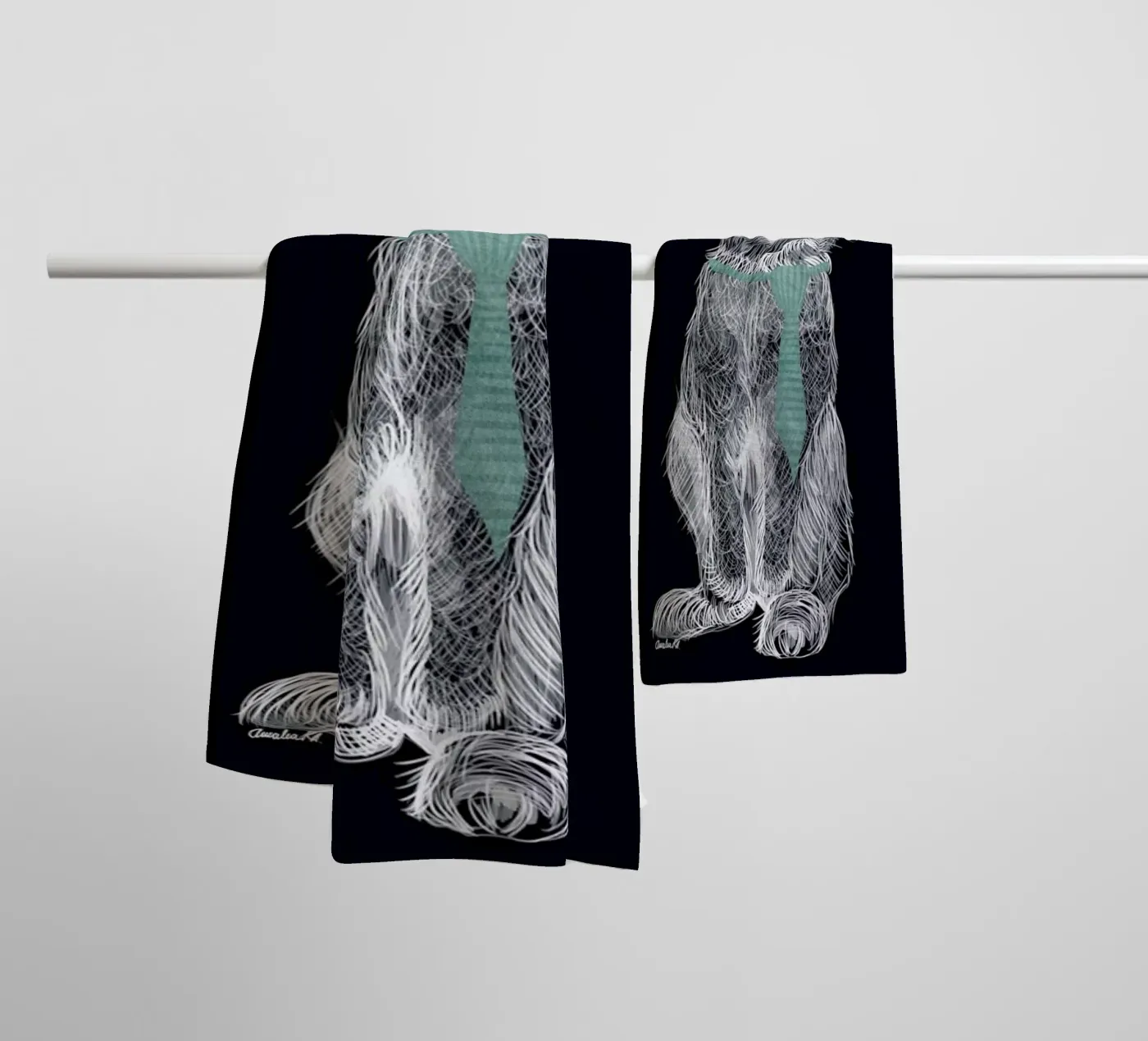 Fancy Rabbit towel by Amalia Restrepo