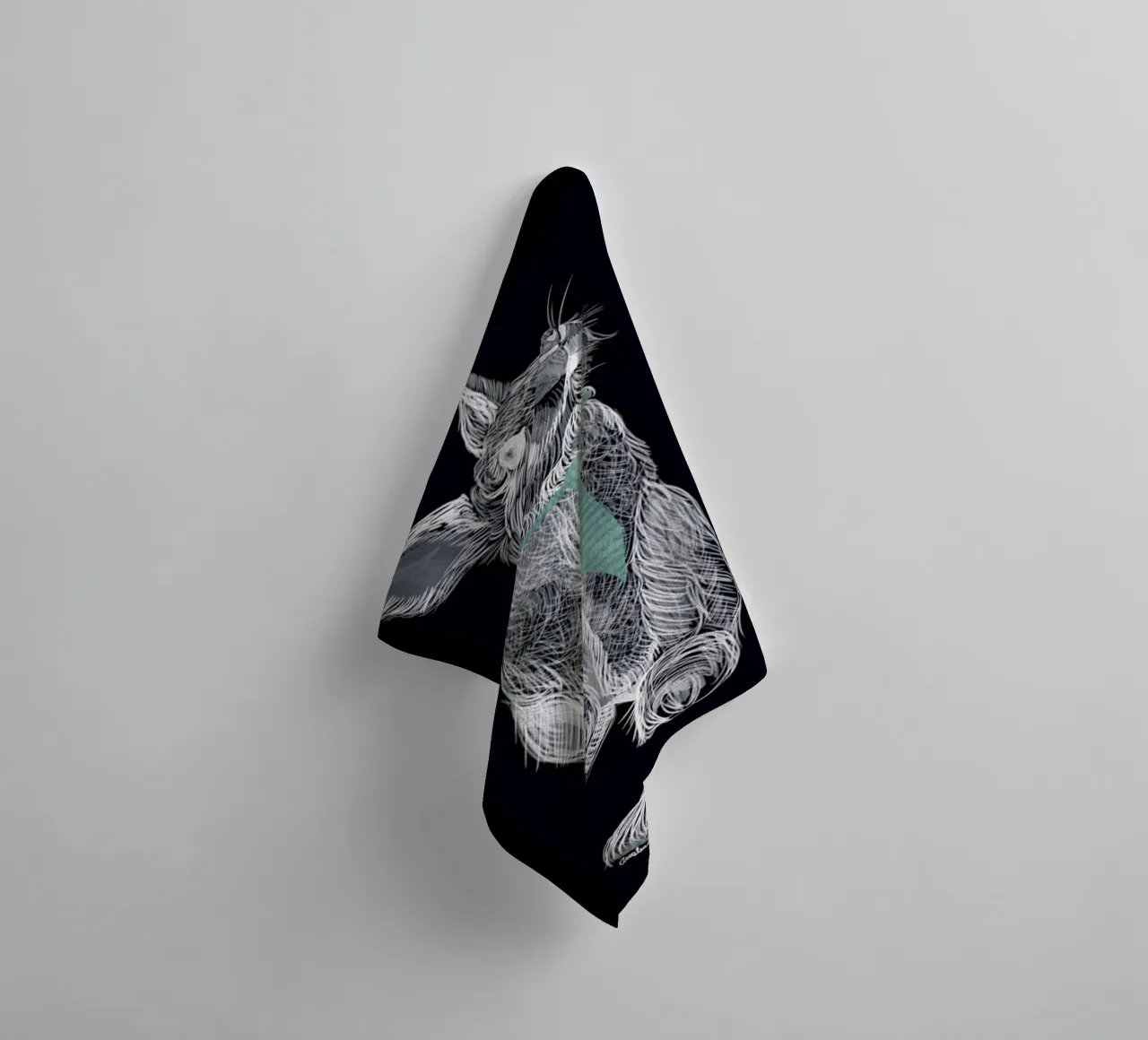 Fancy Rabbit towel by Amalia Restrepo