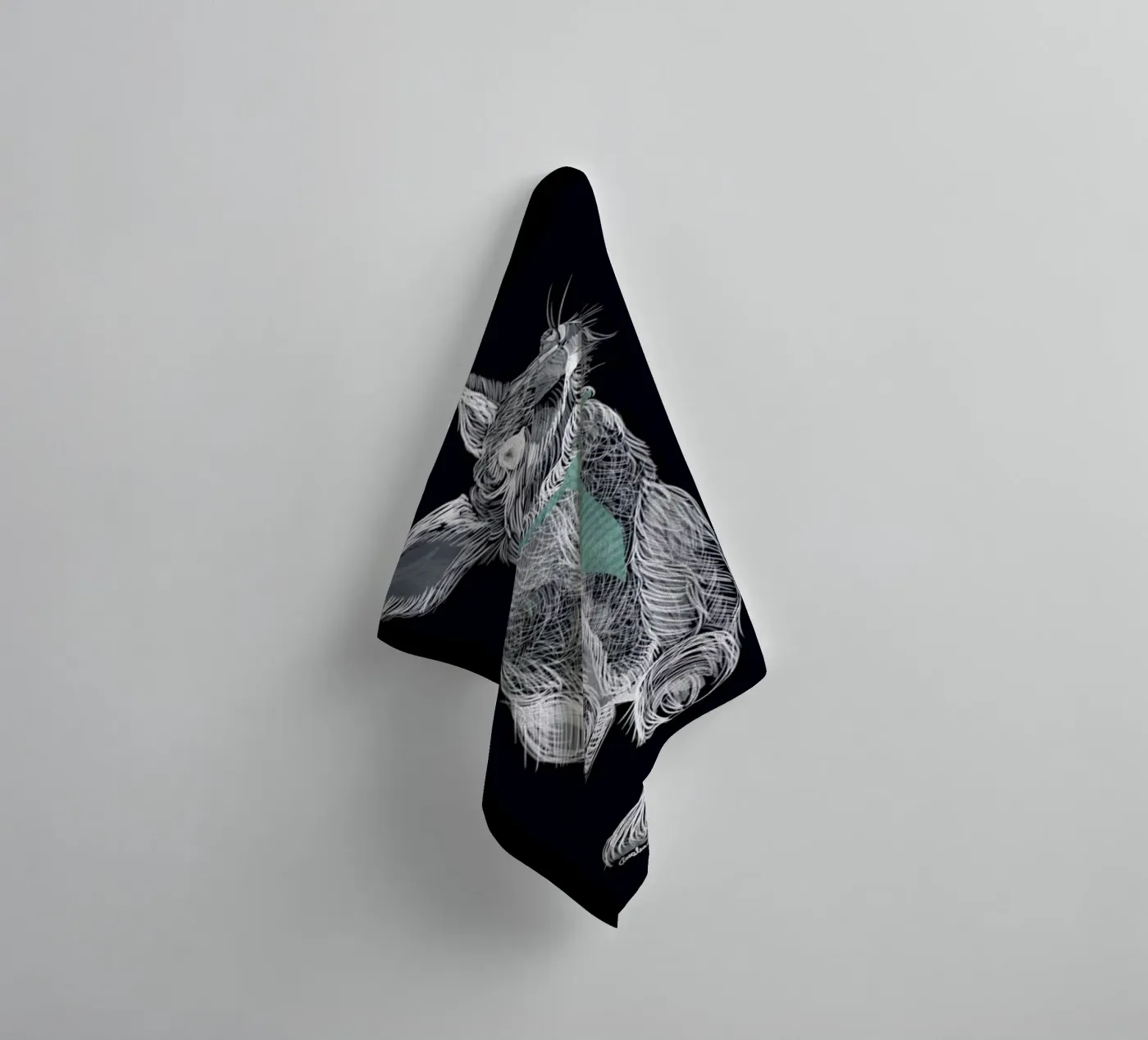 Fancy Rabbit towel by Amalia Restrepo