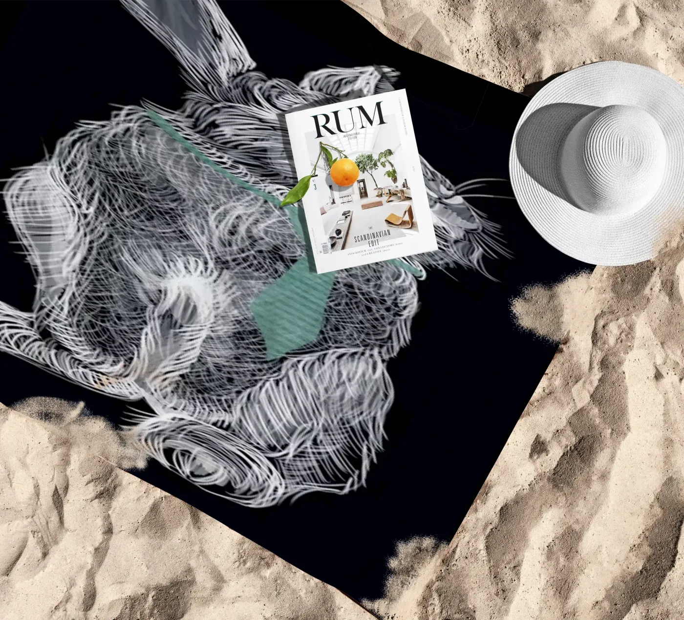 Fancy Rabbit Strandtuch von Amalia Restrepo