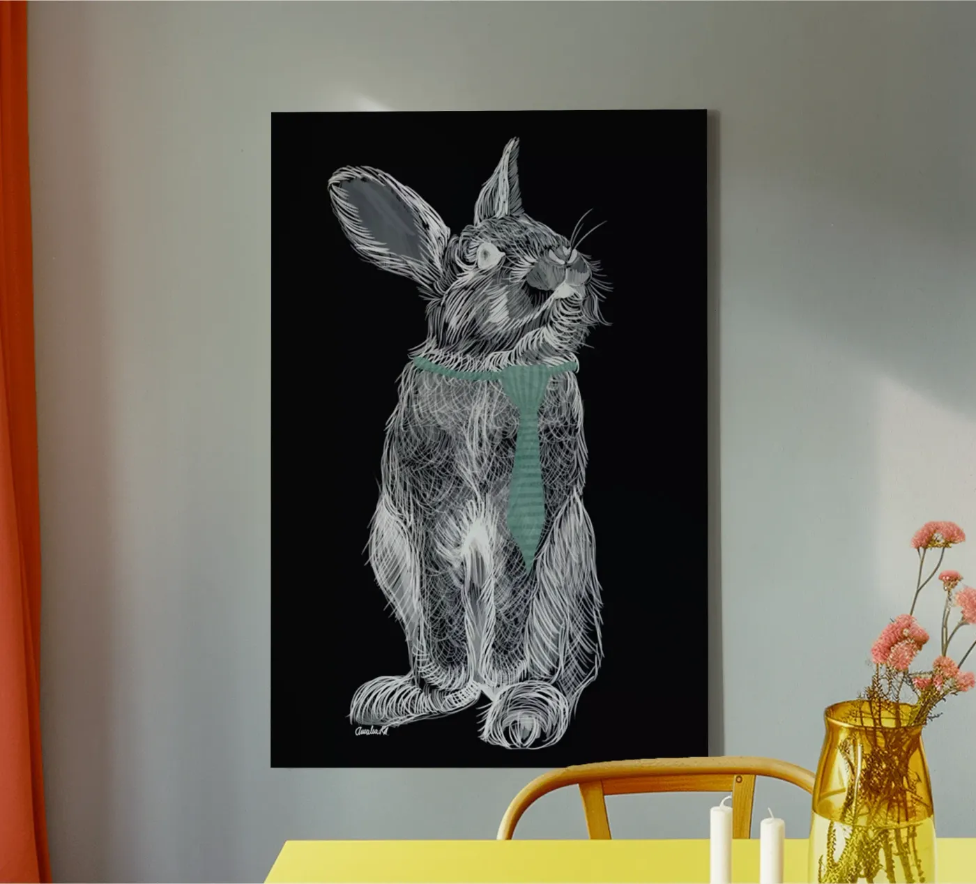 Fancy Rabbit canvas by Amalia Restrepo