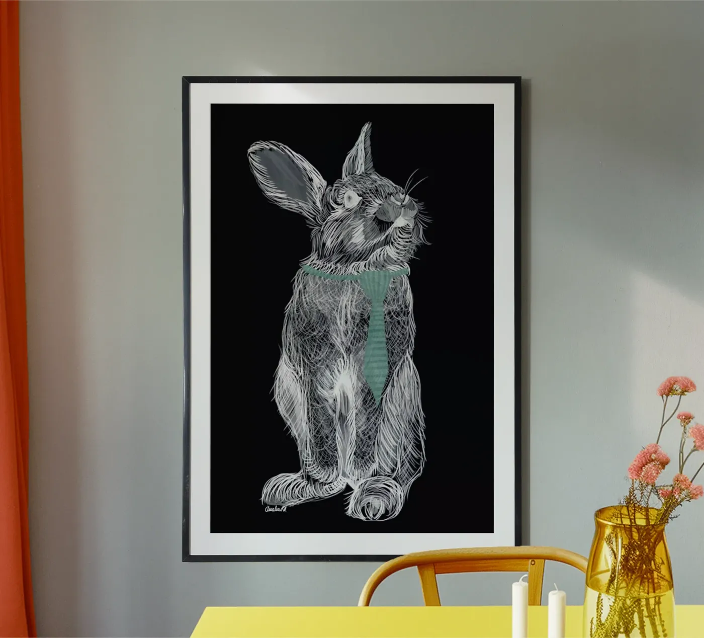 Fancy Rabbit poster van Amalia Restrepo