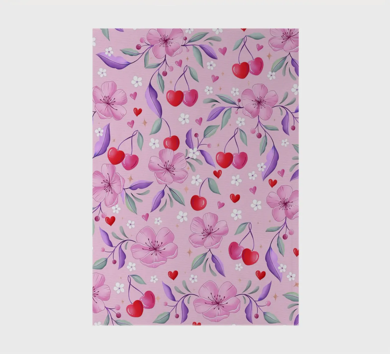 Ghirlanda floreale di fiori di ciliegio e cuori per un testo personalizzato diario da CalliLetters