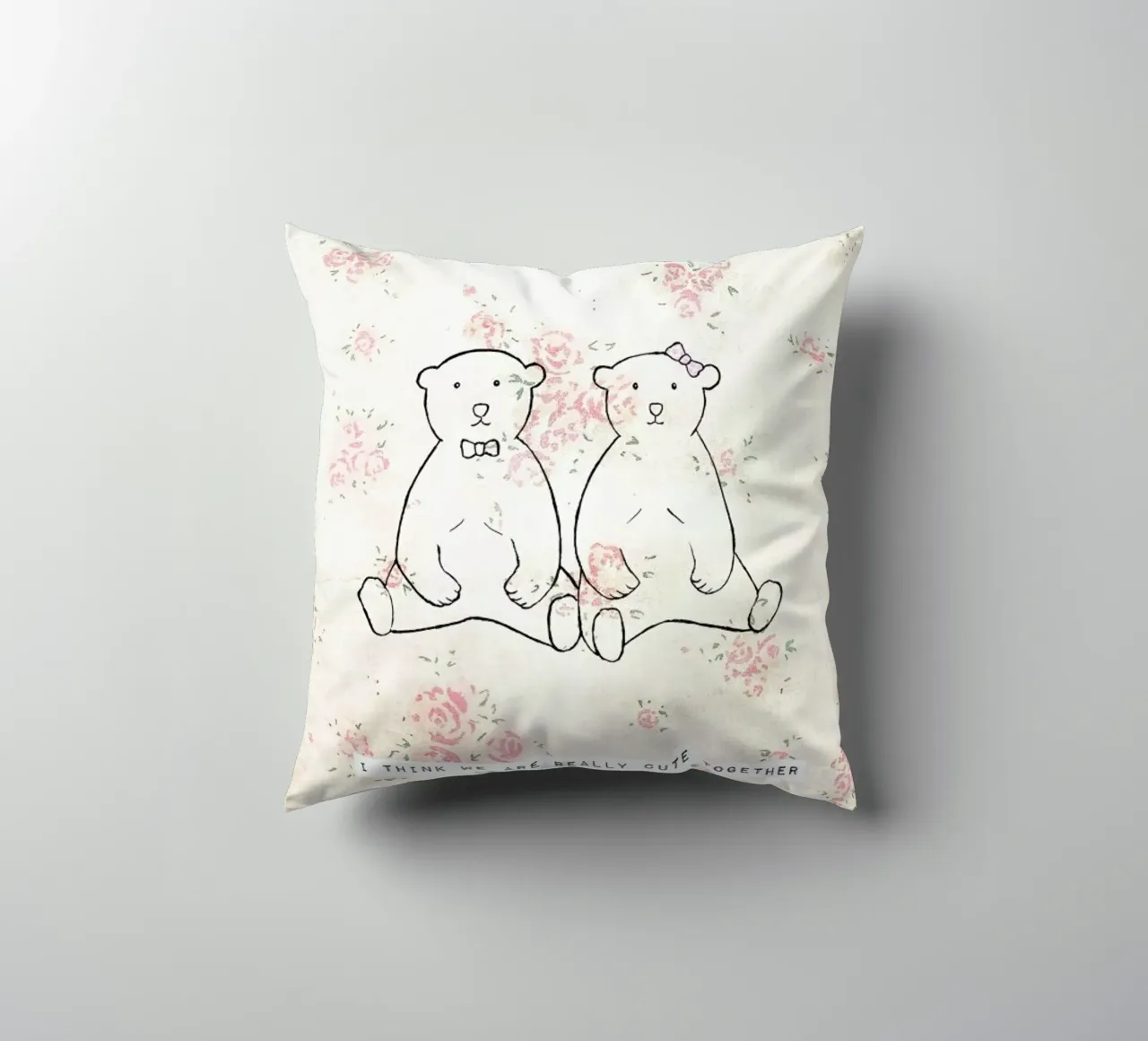 I Think We Are Really Cute Together cuscino da Ingrid Beddoes