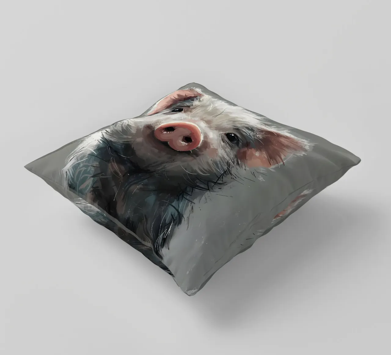 Charming Piglet Art decorative cushion by Manh beo