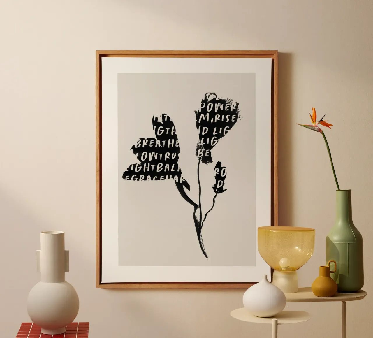 Golden Mantras No 17 canvas met Baklijst van treechild