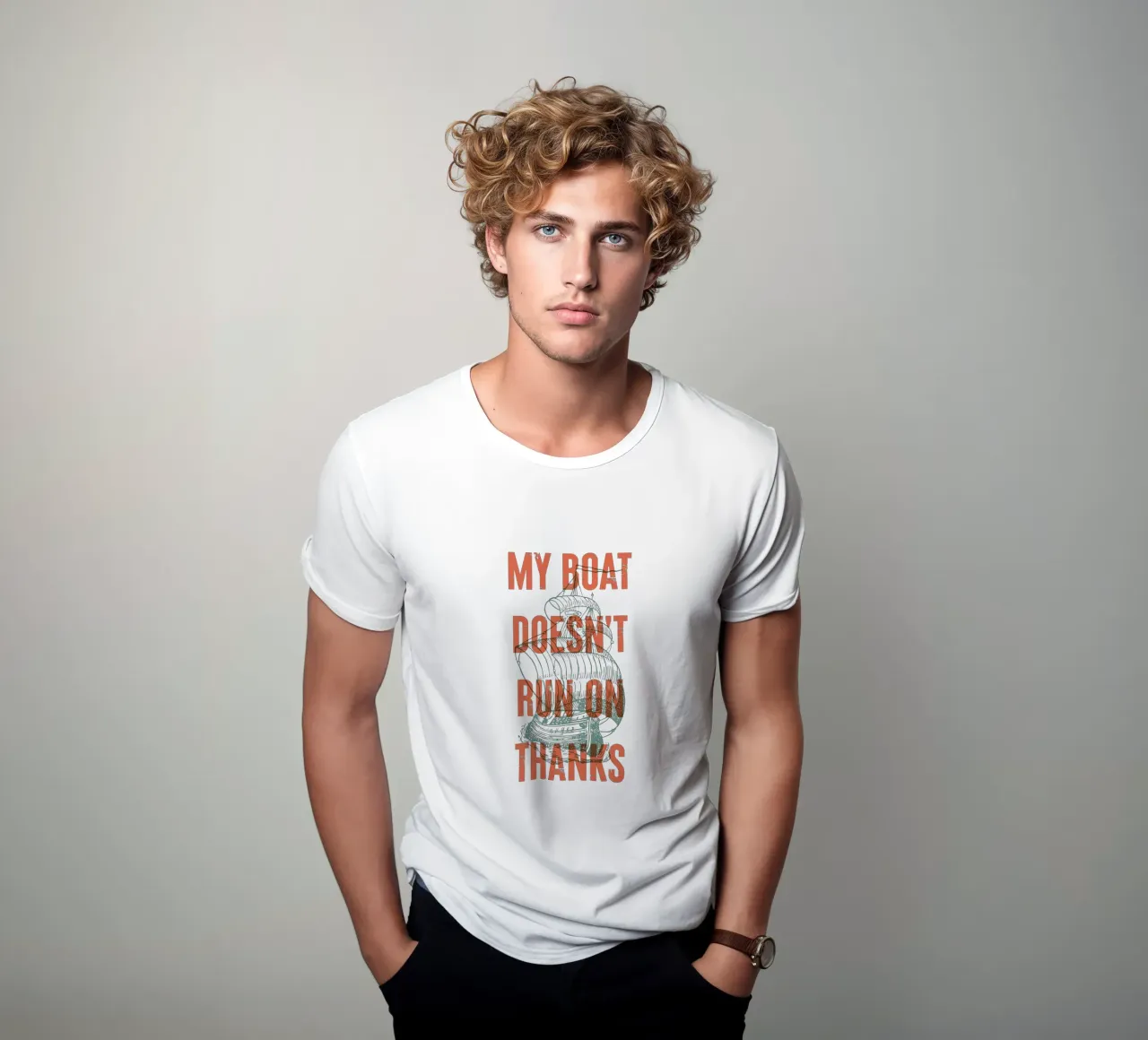 My boat doesn't run on thanks! t-shirt by Vintagrafica