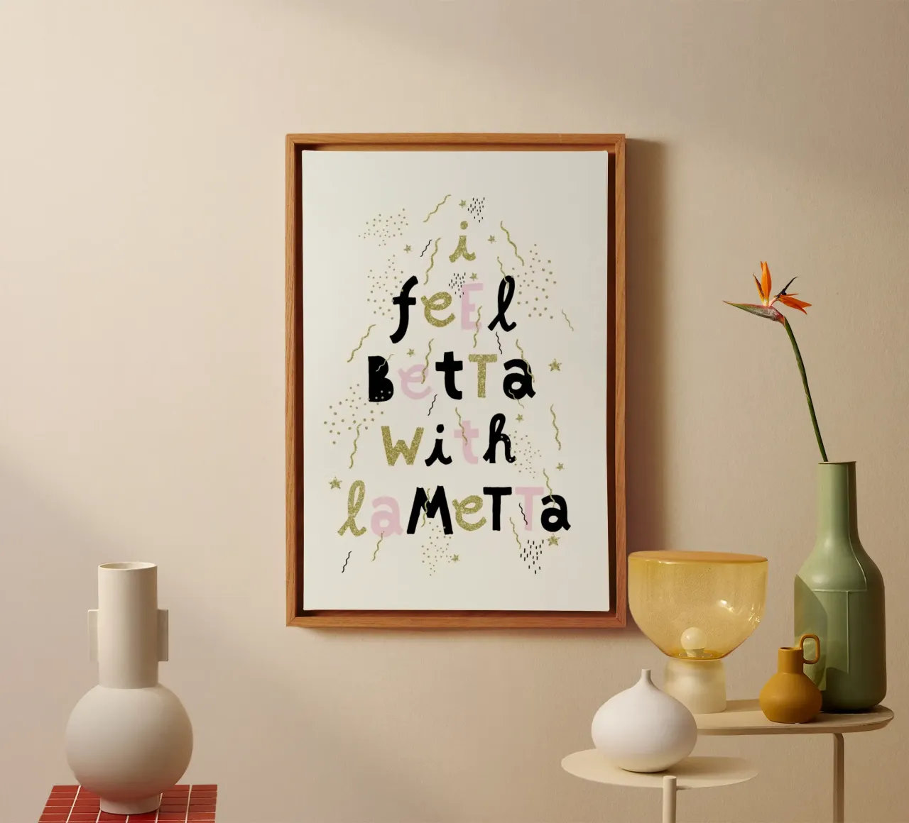 Betta Lametta tela con Cornice a cassetta da typealive