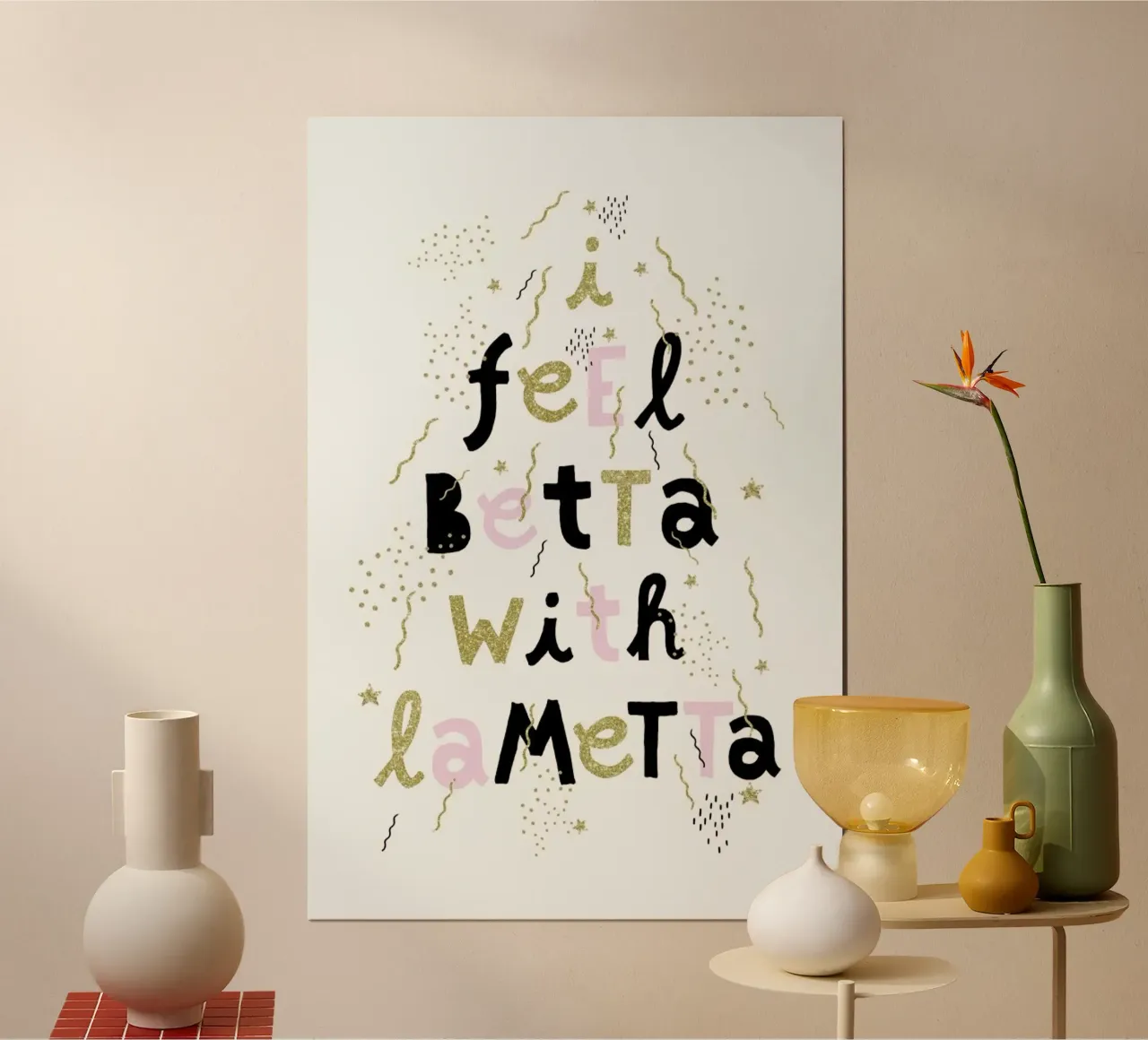 Betta Lametta poster con telaio in alluminio da typealive