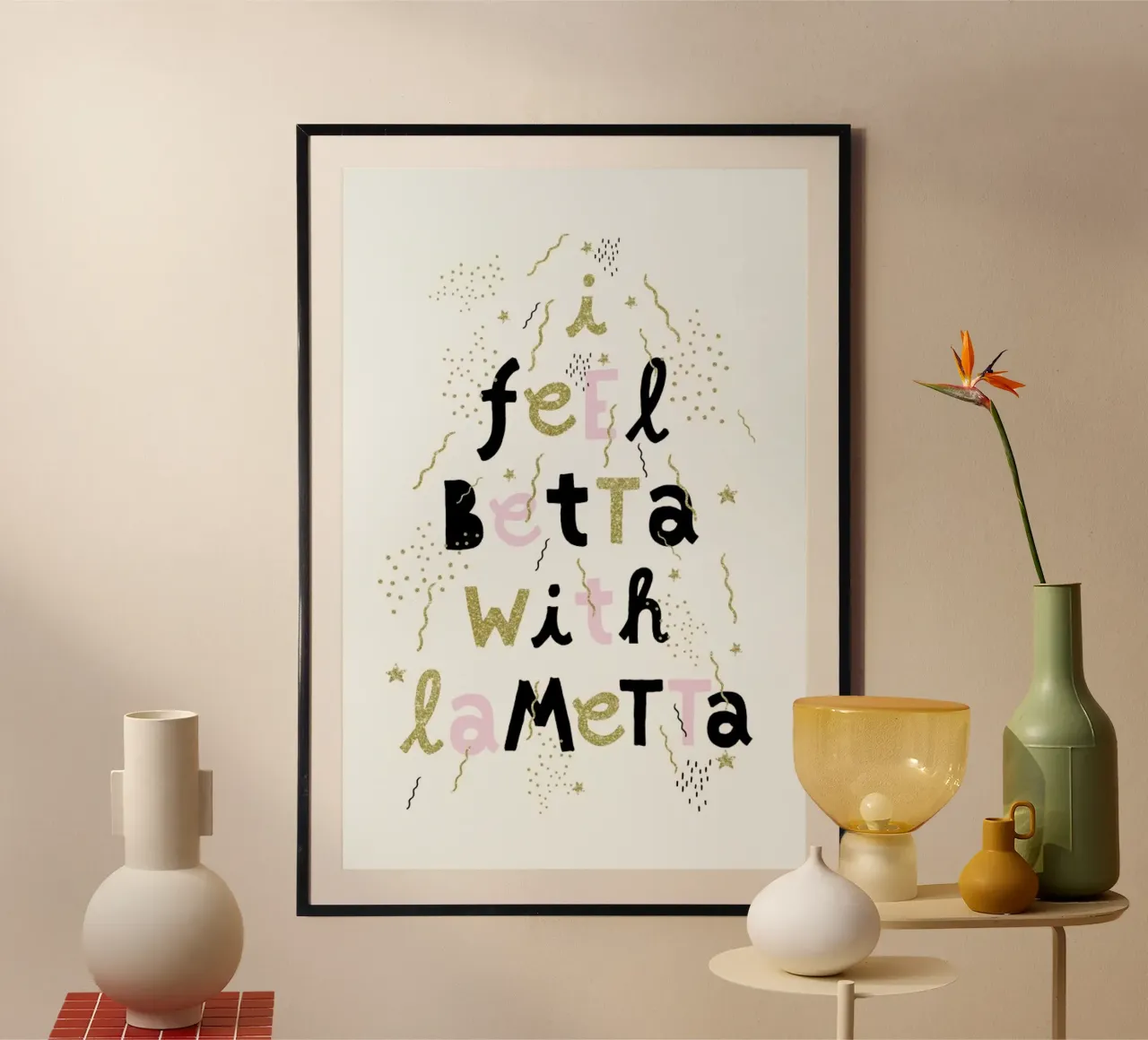 Betta Lametta poster con telaio in alluminio da typealive
