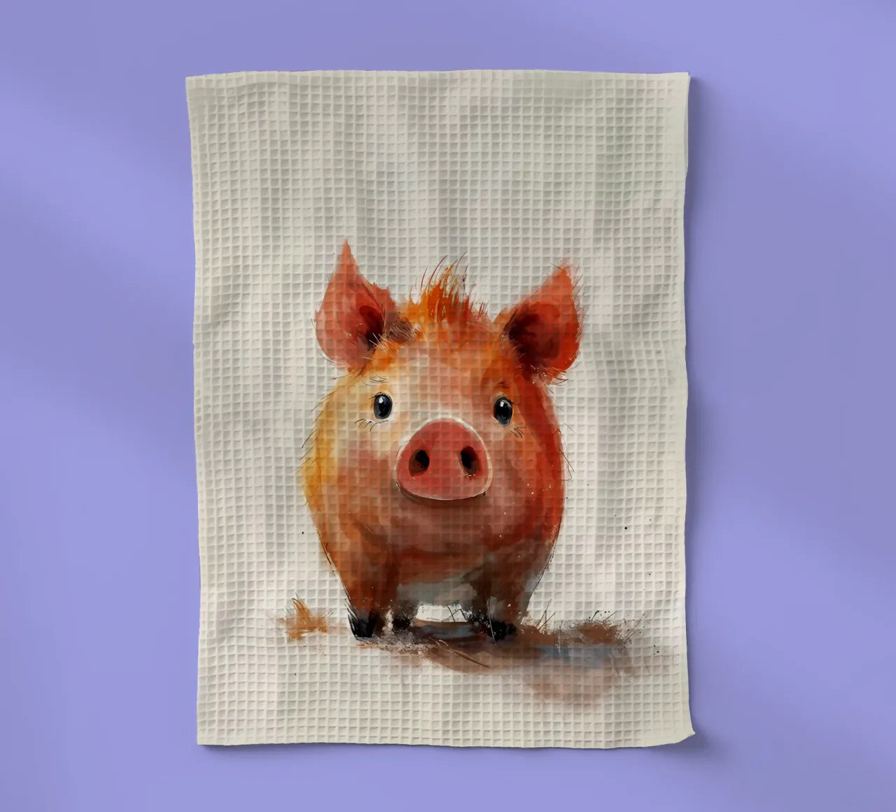 Charming Piglet tea towel by Manh beo