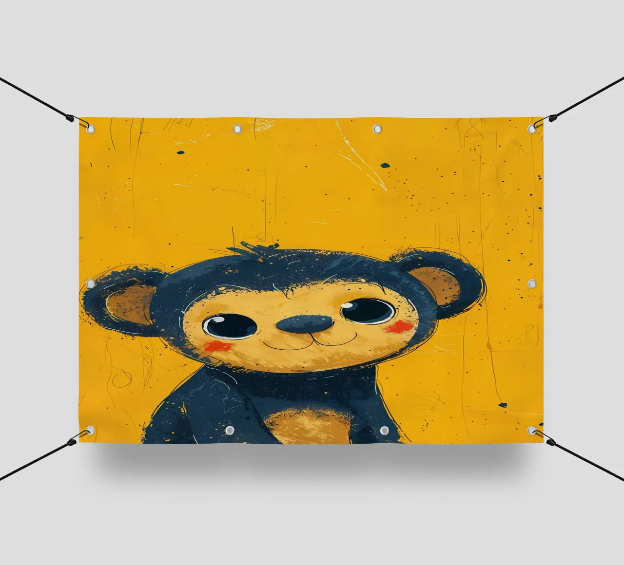 Cheeky Monkey Art_ Vibrant Mischief telo in pvc da Manh beo