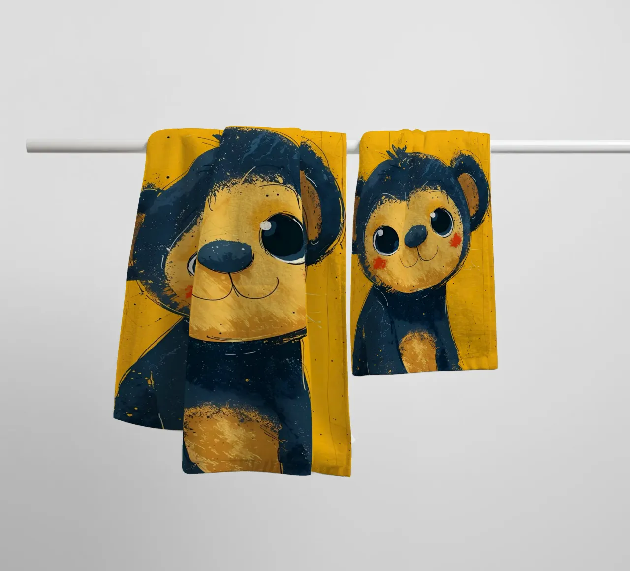 Cheeky Monkey Art_ Vibrant Mischief asciugamano da bagno da Manh beo