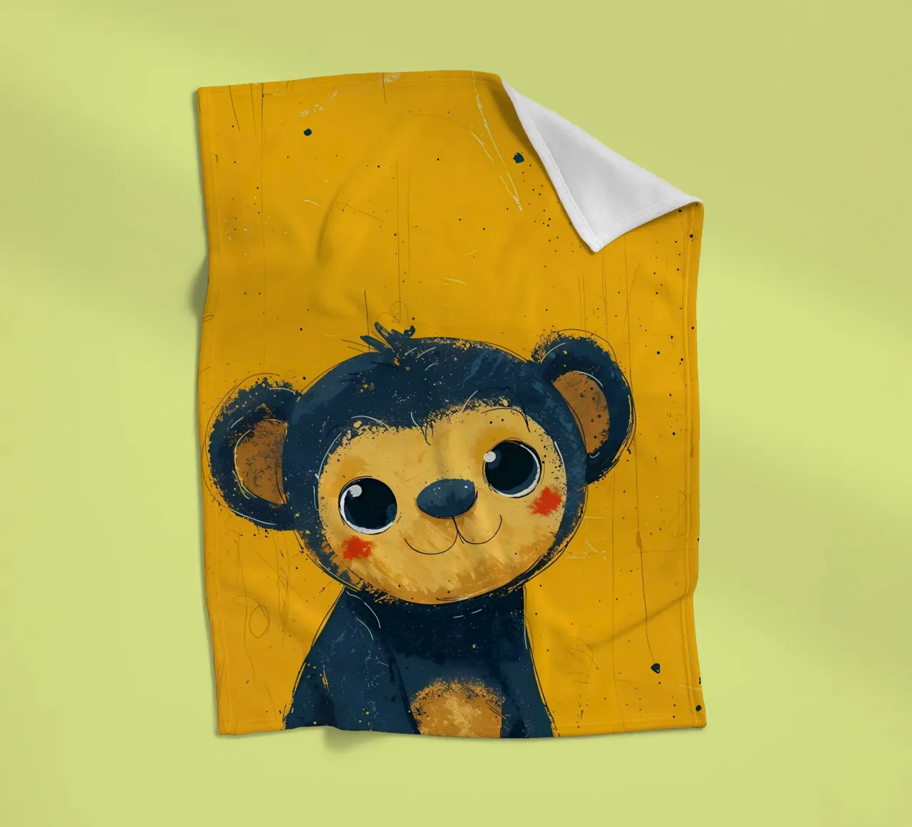 Cheeky Monkey Art_ Vibrant Mischief coperta in pile da Manh beo