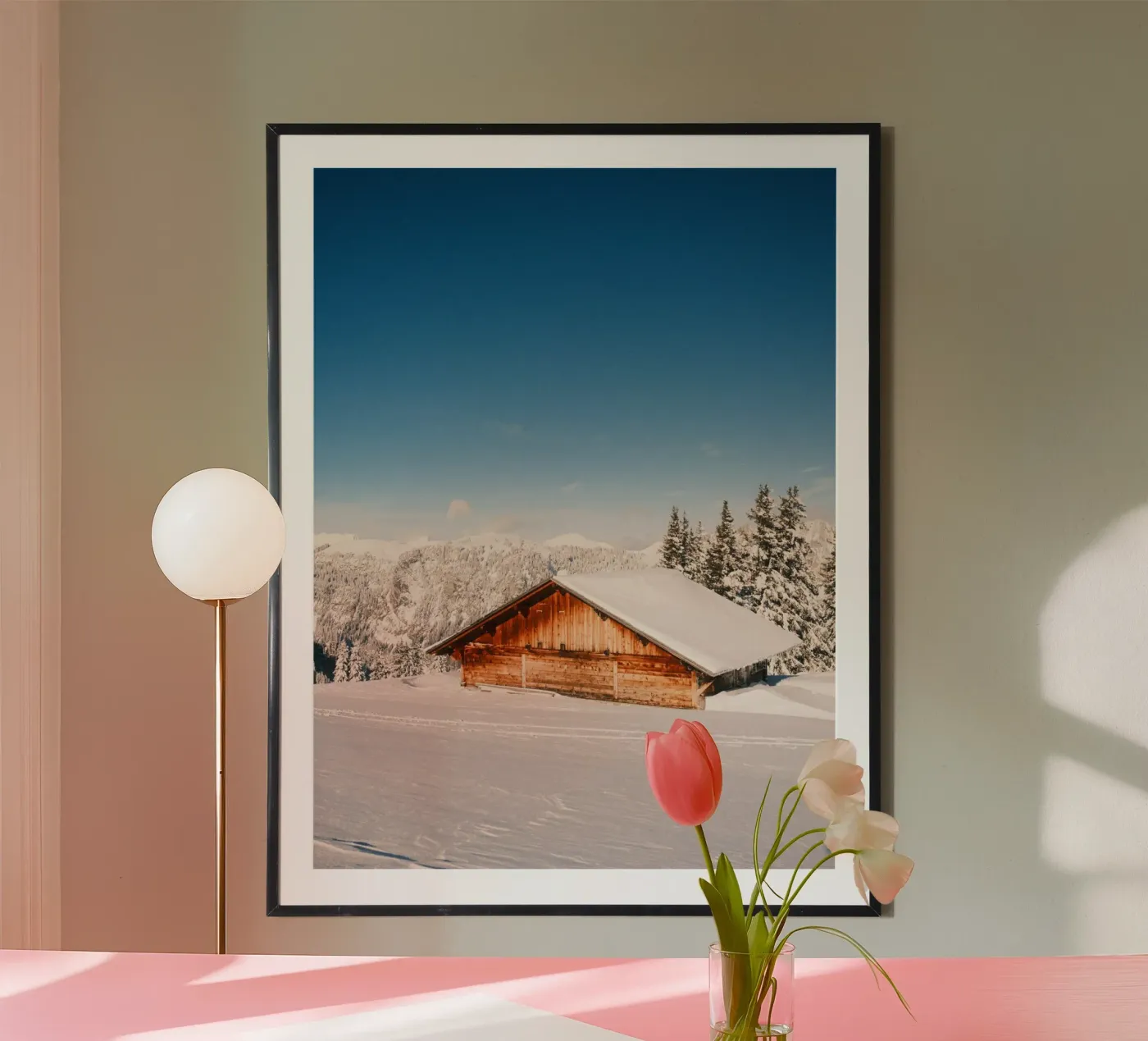 Winter Alpine Cabin poster da FujiSwiss