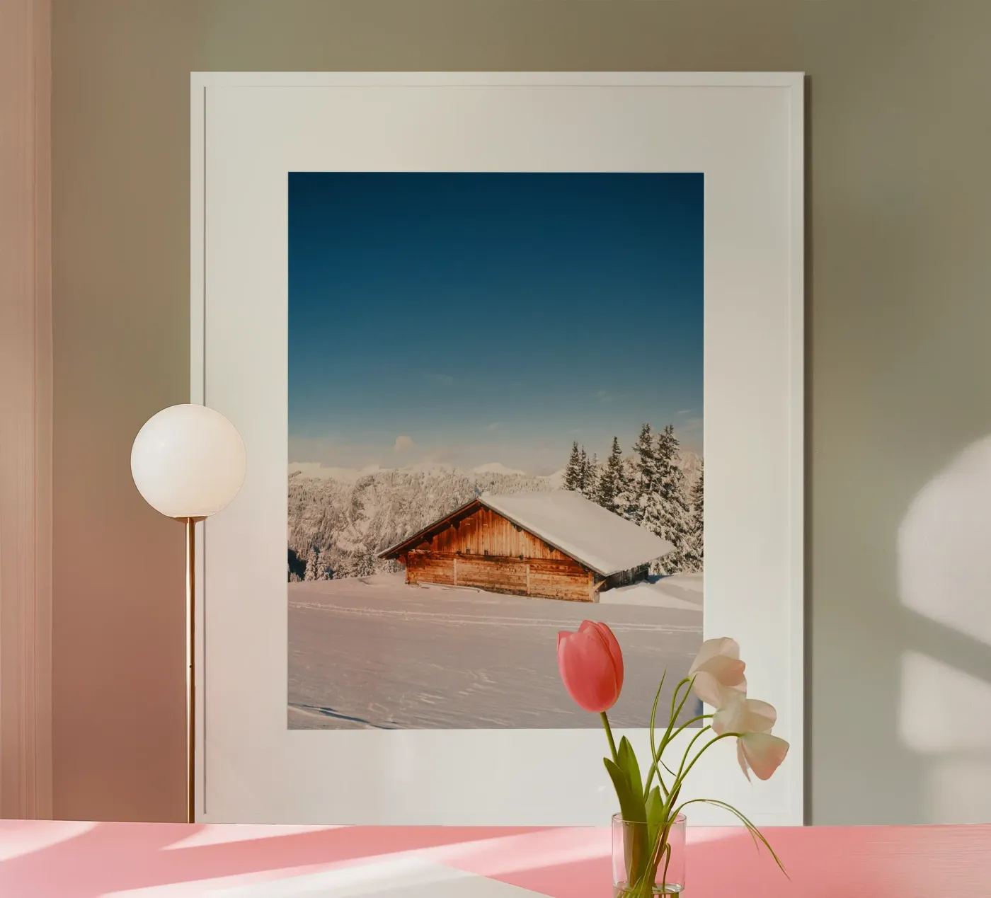 Winter Alpine Cabin poster da FujiSwiss