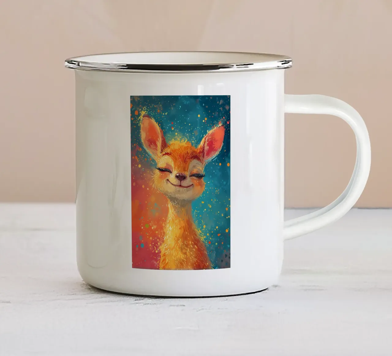 Allegro cerbiatto stellato tazza in smalto da Manh beo