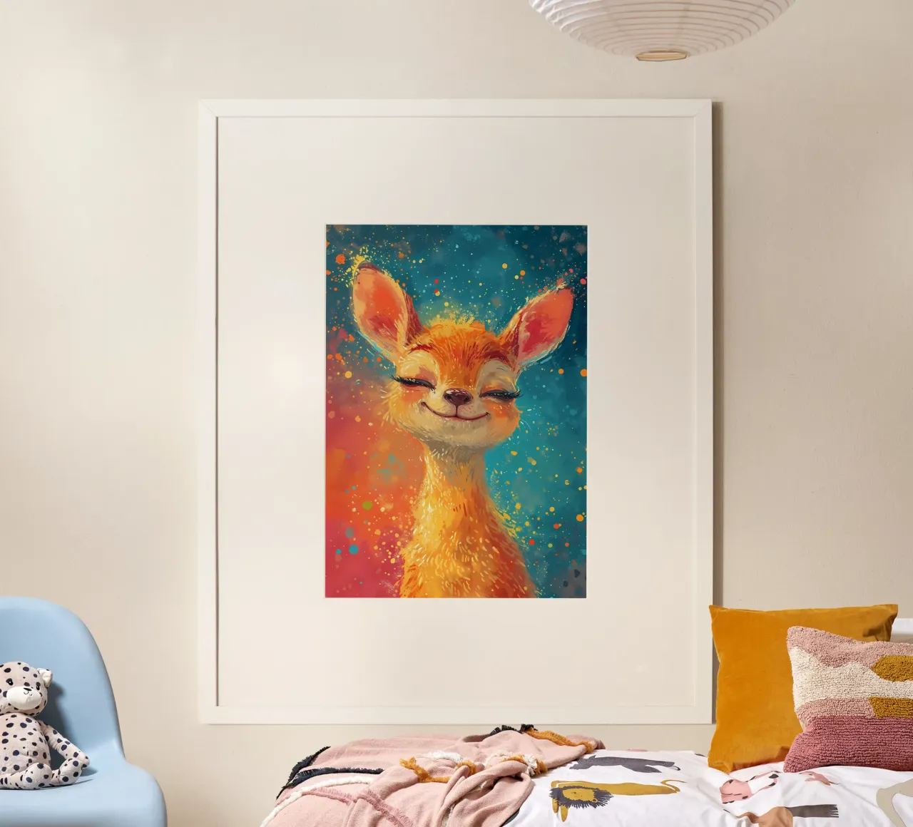 Allegro cerbiatto stellato poster con telaio in plastica da Manh beo