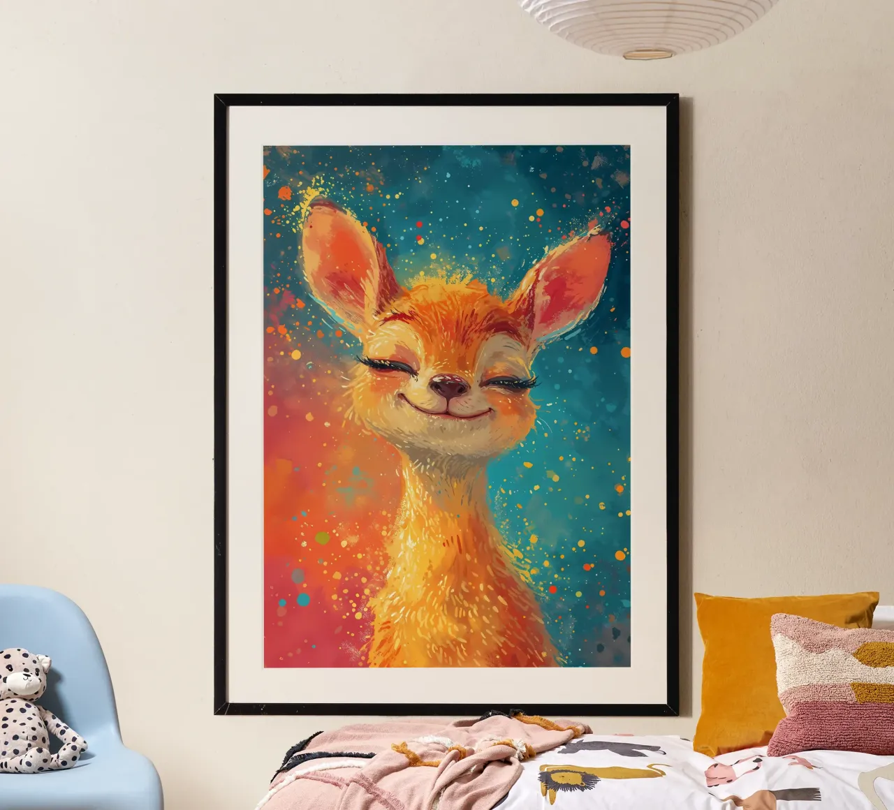 Allegro cerbiatto stellato poster con telaio in plastica da Manh beo