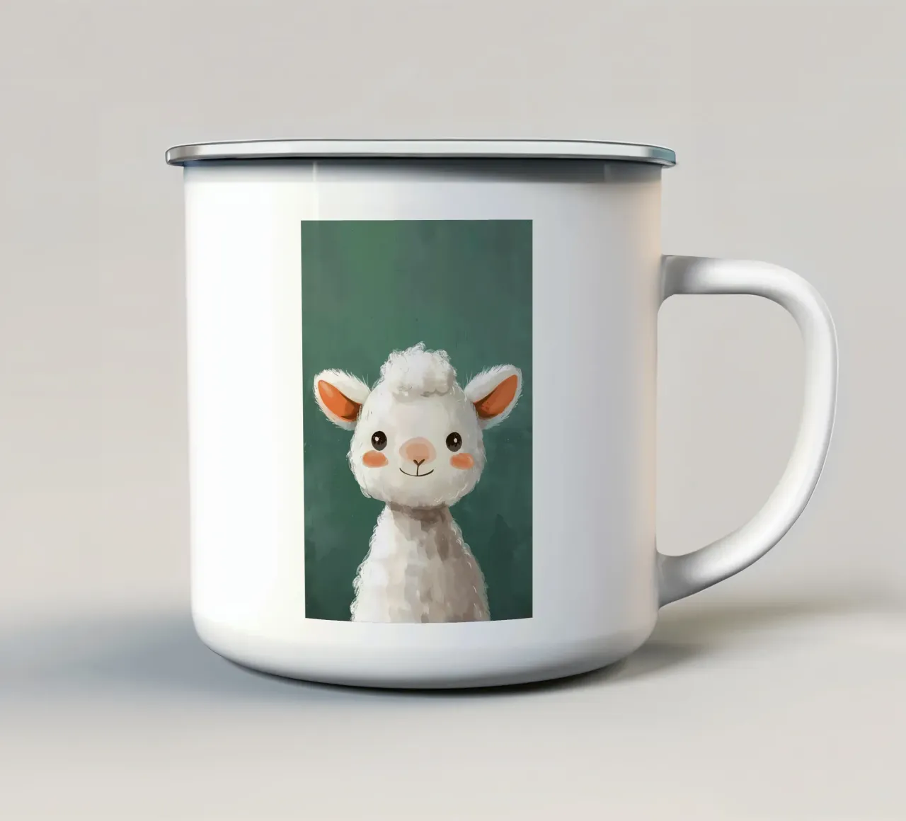 Allegro ritratto di alpaca tazza in smalto da Manh beo