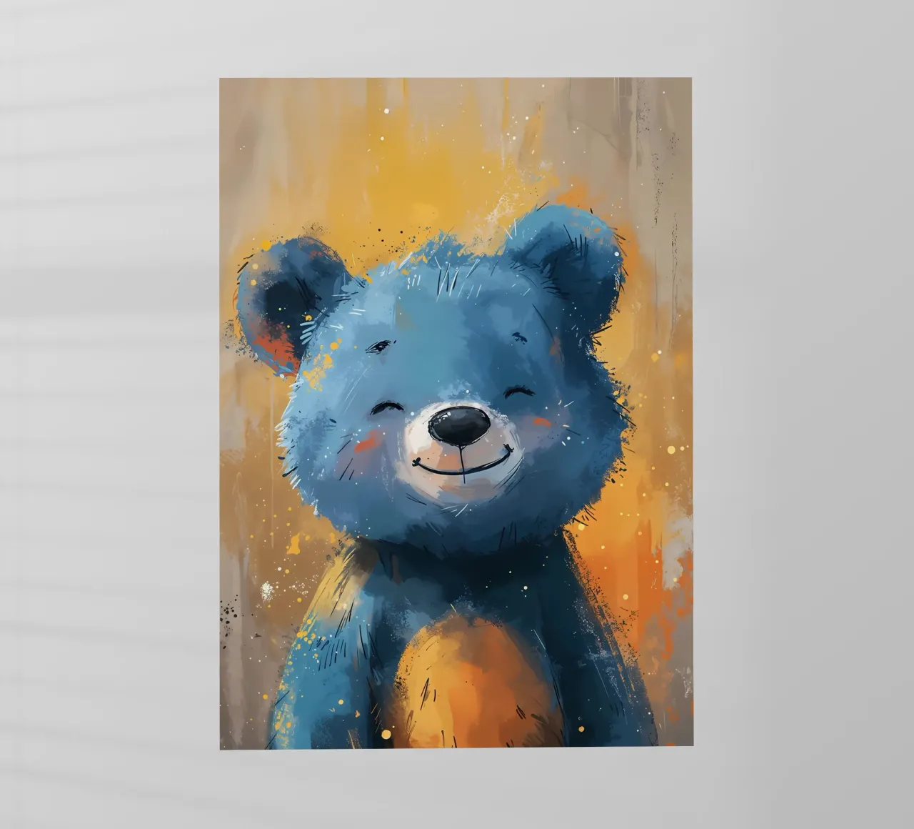 Orso blu allegro pellicola backlit da Manh beo