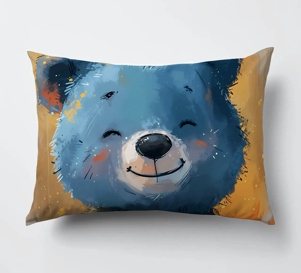 Orso blu allegro cuscino da Manh beo