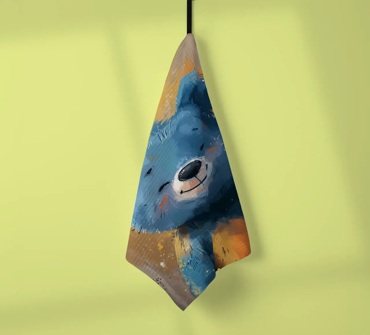 Orso blu allegro canovaccio da cucina da Manh beo