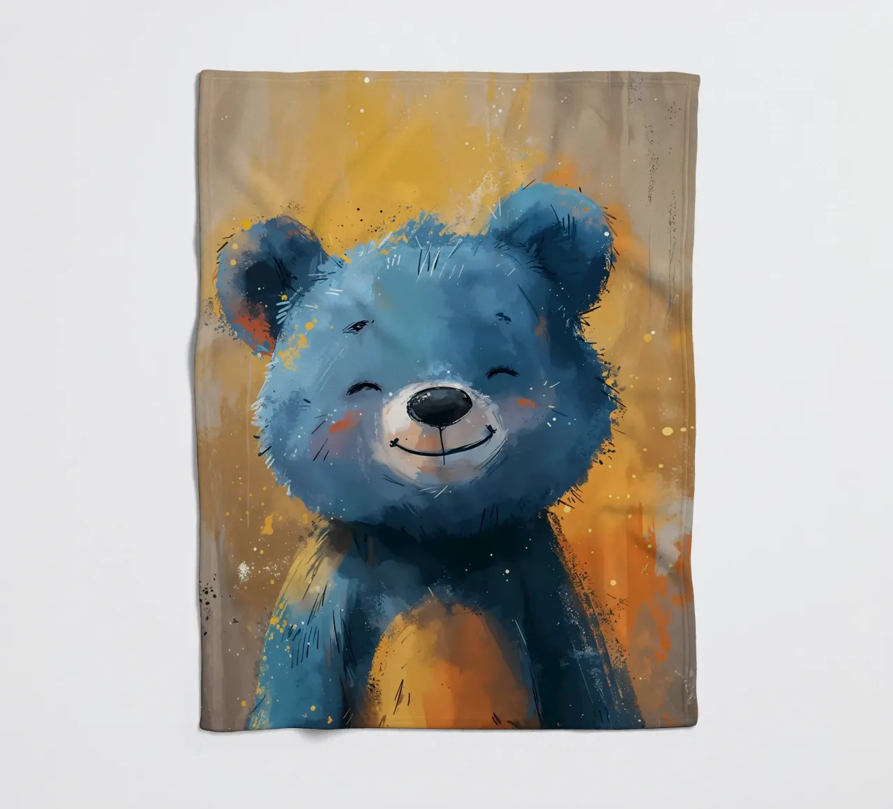 Orso blu allegro coperta in pile da Manh beo