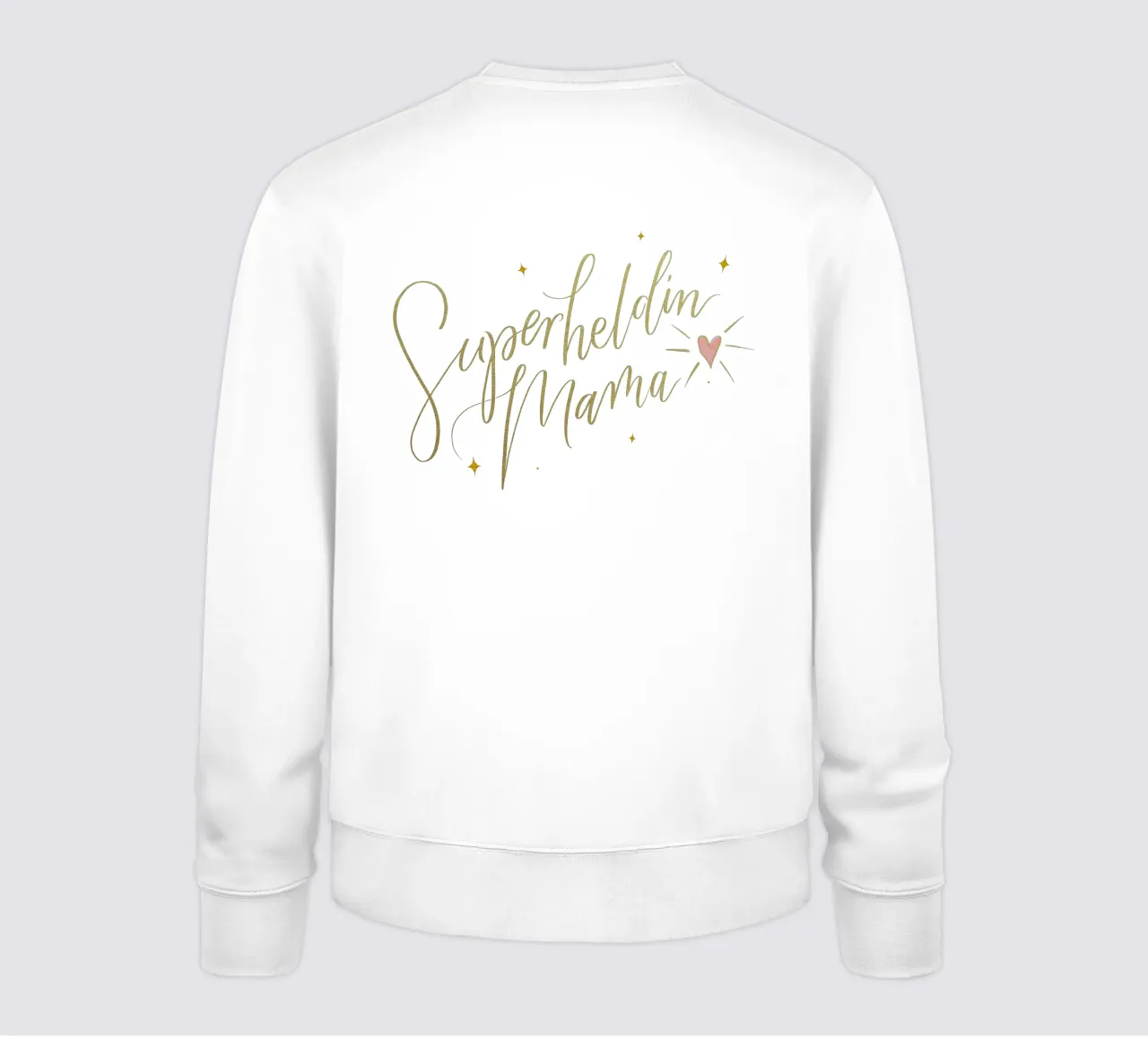 Mamma supereroe. Calligrafia a pennello con texture e cuore in oro felpa da CalliLetters