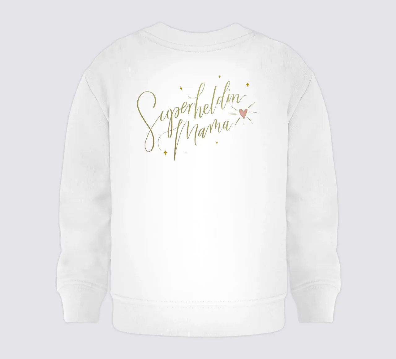 Mamma supereroe. Calligrafia a pennello con texture e cuore in oro felpa neonato da CalliLetters