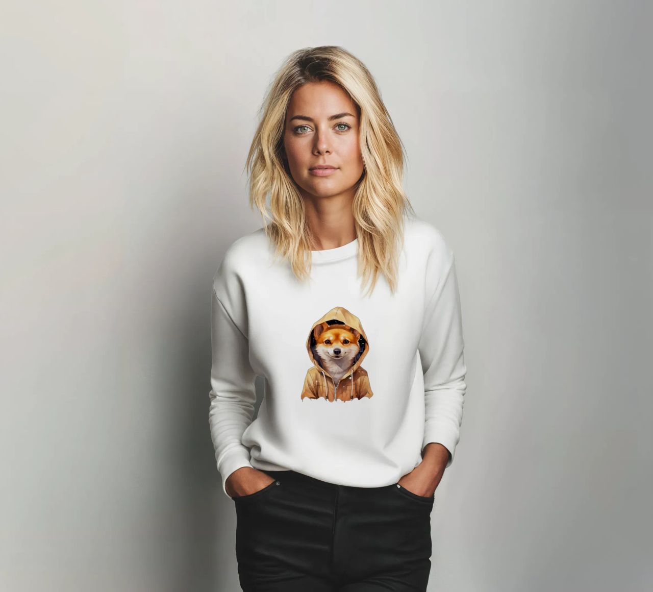 Dingo de acuarela con capucha sudadera de Animal Portraits