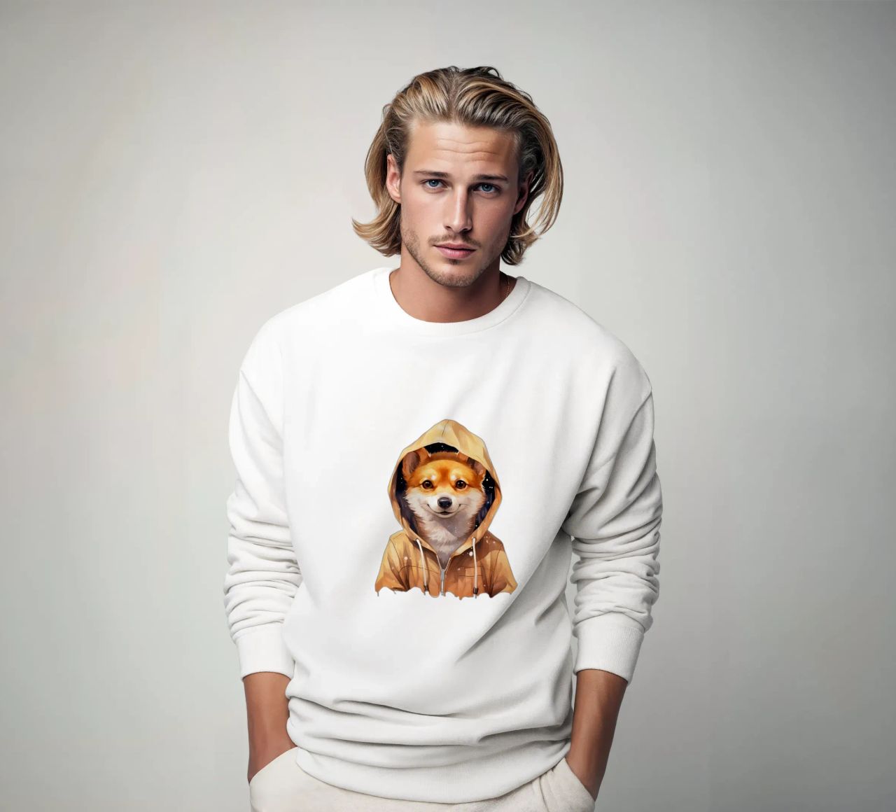 Dingo de acuarela con capucha sudadera de Animal Portraits