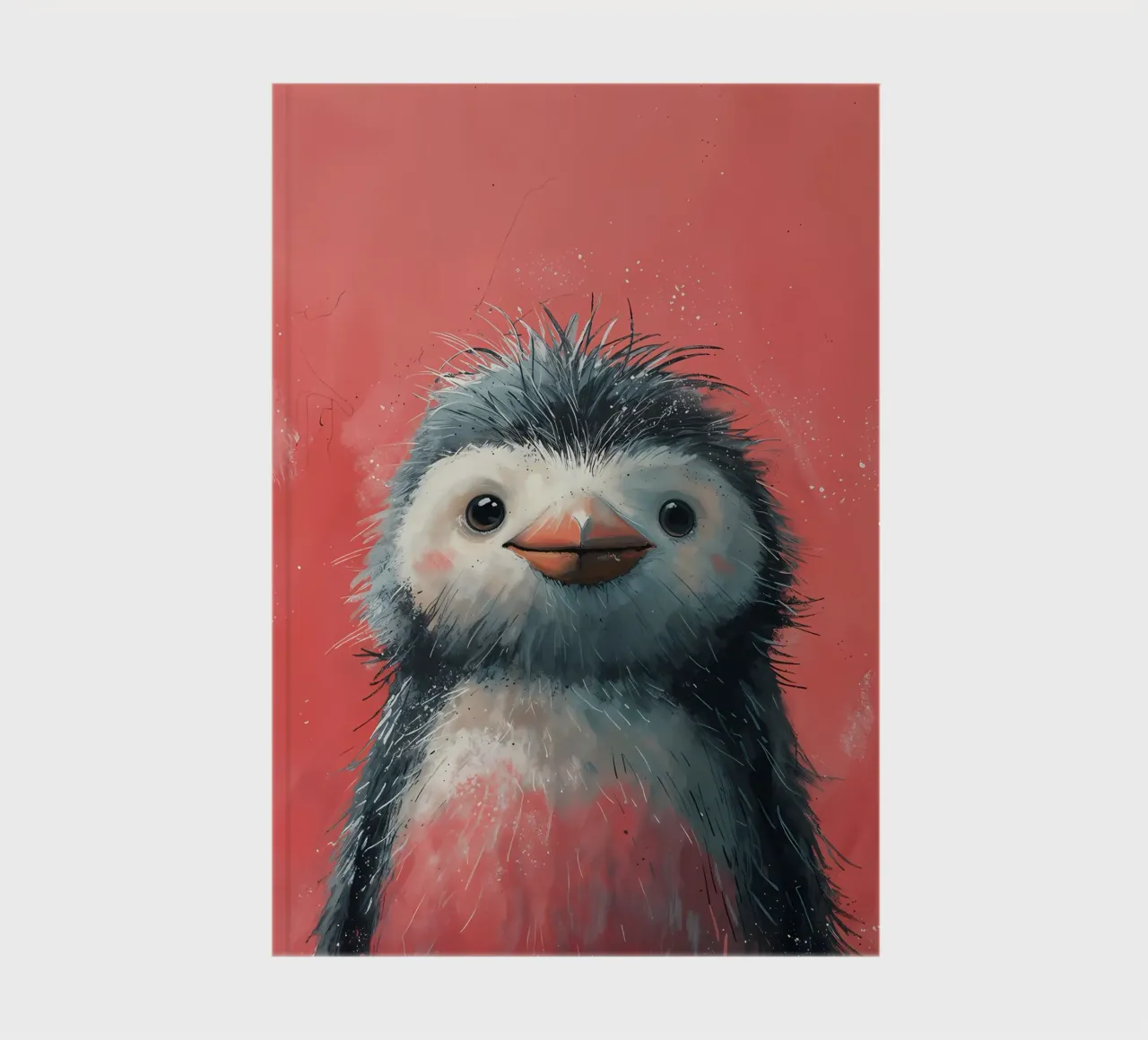 Cheery Penguin Chick_ A Red-Hued Delight notebook by Manh beo