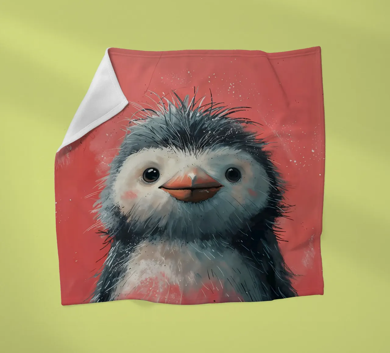 Allegro pulcino pinguino_ Una delizia dai toni rossi coperta in pile da Manh beo