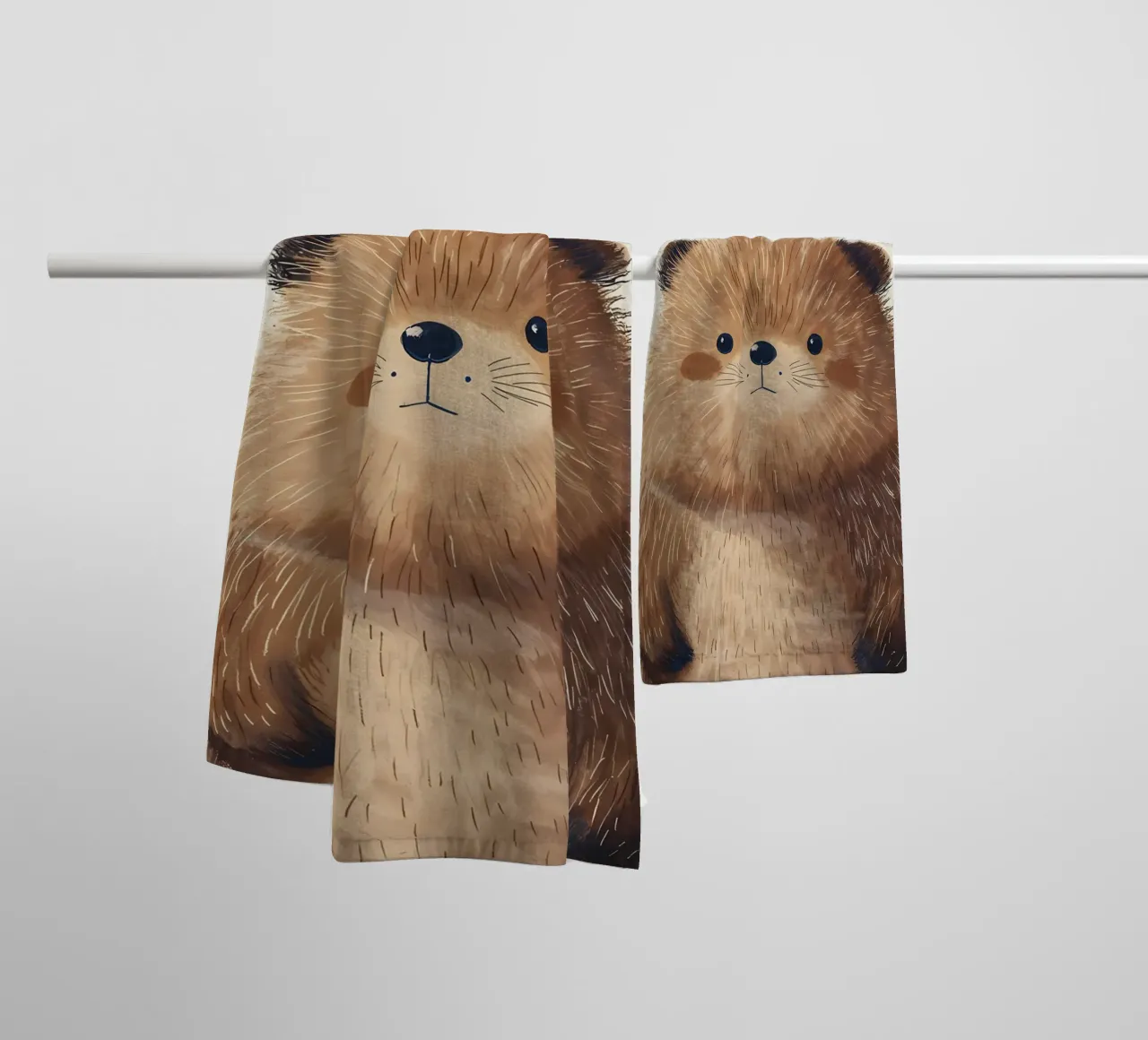 Chubby Cheeked Critter towel by Manh beo