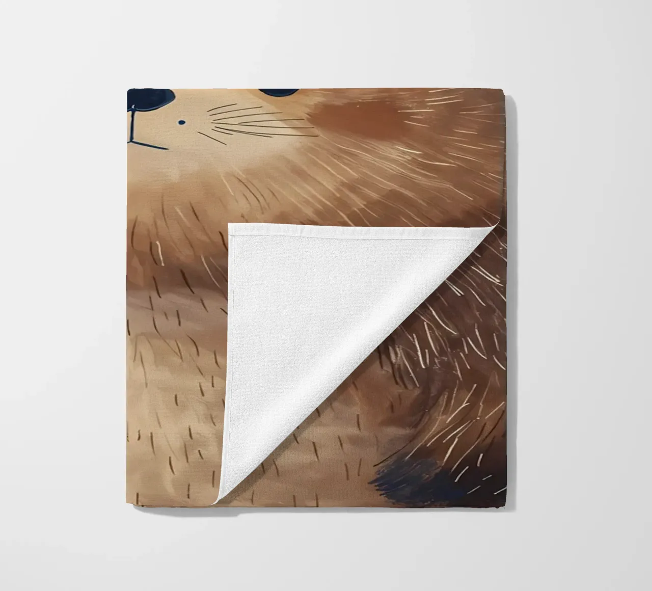 Chubby Cheeked Critter beach towel by Manh beo