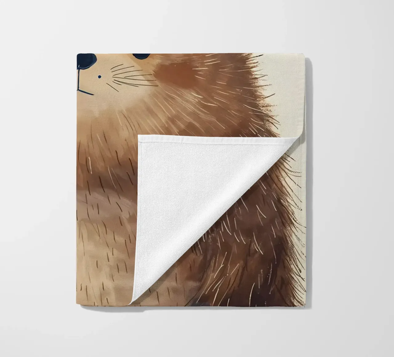 Chubby Cheeked Critter beach towel by Manh beo